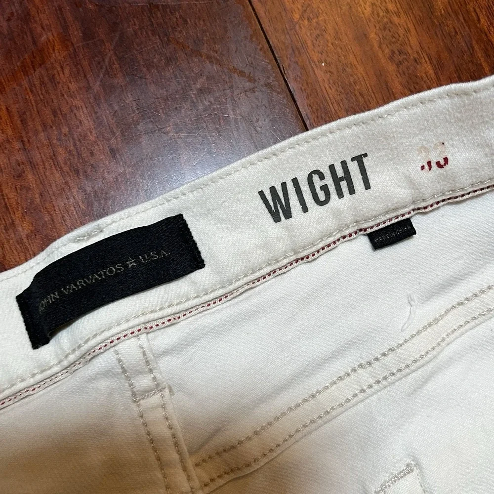 John Varvatos USA Jeans Mens 33 34x28 White Wight Stretch Streetwear EUC READ